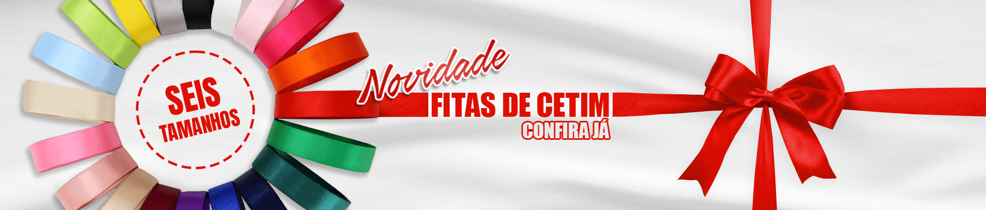 Fitas de Cetim 6 tamanhos e cores variadas
