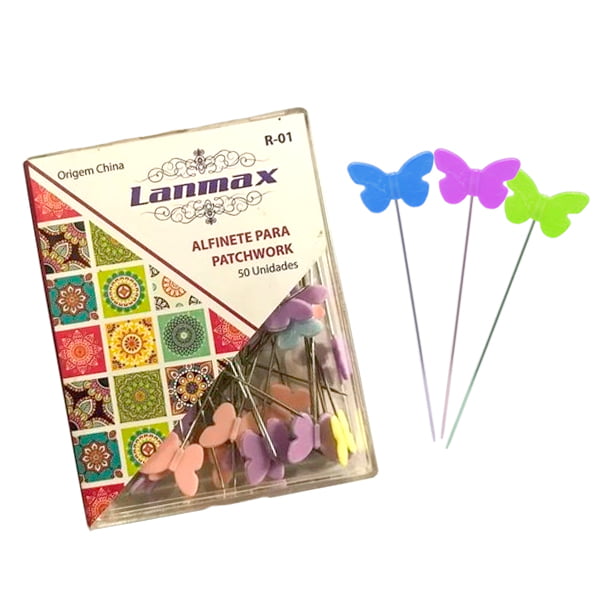 Alfinetes Coloridos Formato de Borboleta (caixinha 50pç ) Lanmax p23999