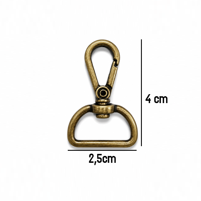 Mosquetao 2,5 cm Ouro Velho VA237020-OURO-VELHO