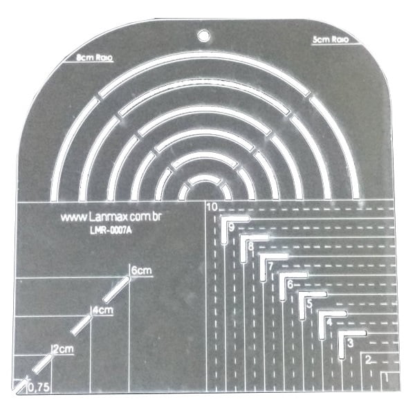 Régua de Gabarito para Curvas e Caixa de Leite (Coloridas) - Lanmax - p30558