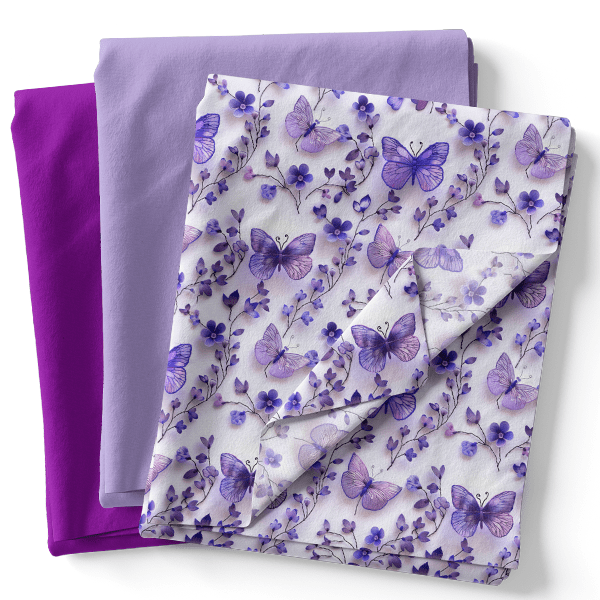 Composê Sarja Impermeável 3D Jardim das Borboletas + Sarja Lisa (0,50 x 1,50)