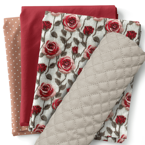 Composê Sarja Impermeável Estampada Flores em Tramas + Tricoline ou Sarja ou Matelassê (0,50 x 1,50 mts)