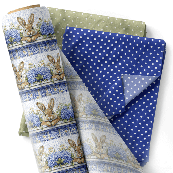 Composê Tricoline Barrado Coelhos de Páscoa + Tricoline