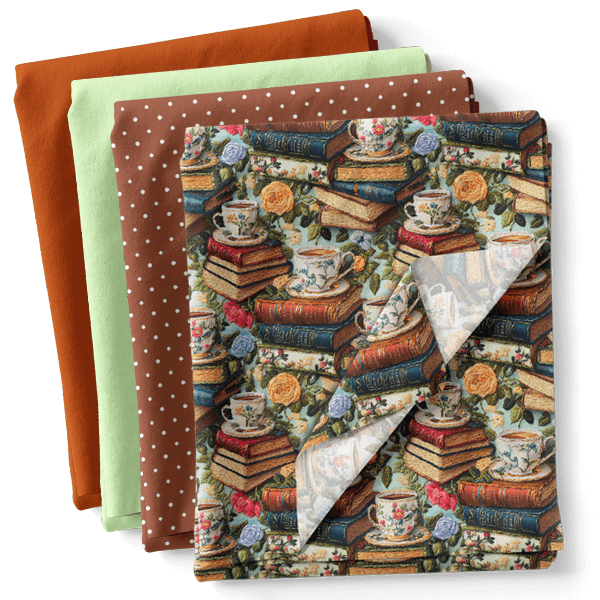 Composê Tricoline Digital Cerejas e Margaridas + Tricoline ou Sarja (0,50 x 1,50 mts)