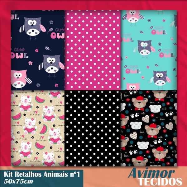 Kit Retalhos Animais 1 - 50x75