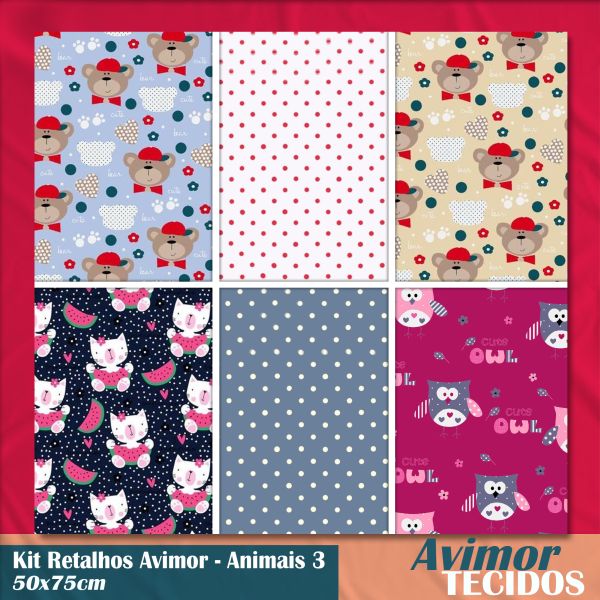 Kit Retalhos Animais 3 - 50x75