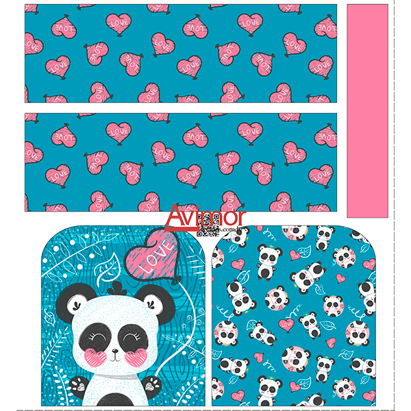 Painel Lancheira Mini Panda Love PS001