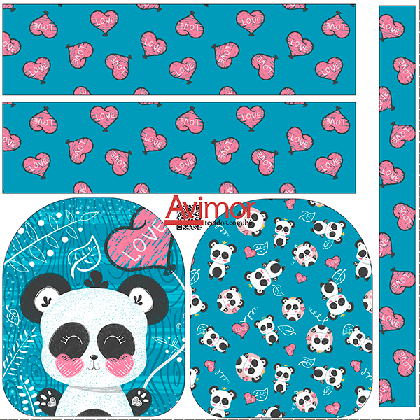 Painel Mochila Mini Panda Love PS013