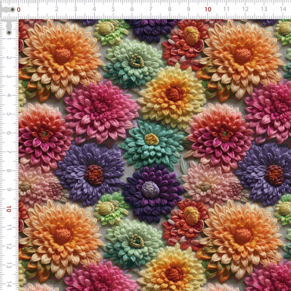 Sarja Impermeável 3D Mesa Floral Colorido | Avimor Tecidos
