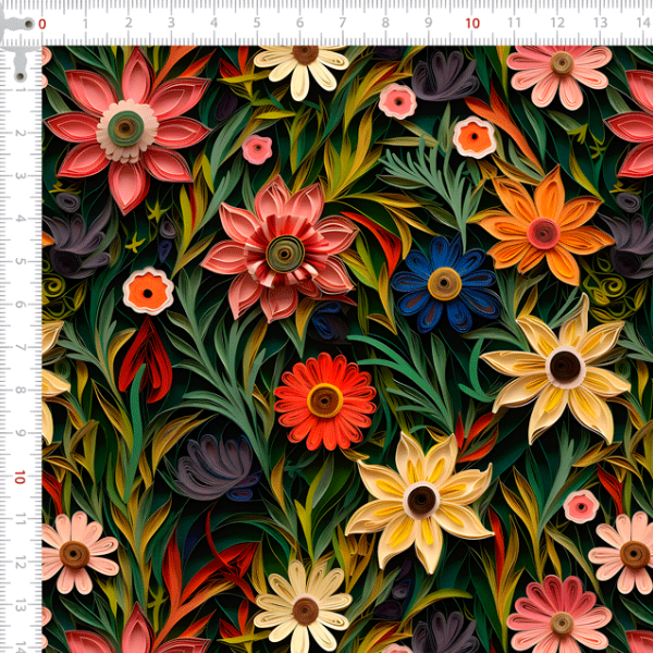 Sarja Impermeável Estampada 3D Arranjo de Flores Color 9100e11102