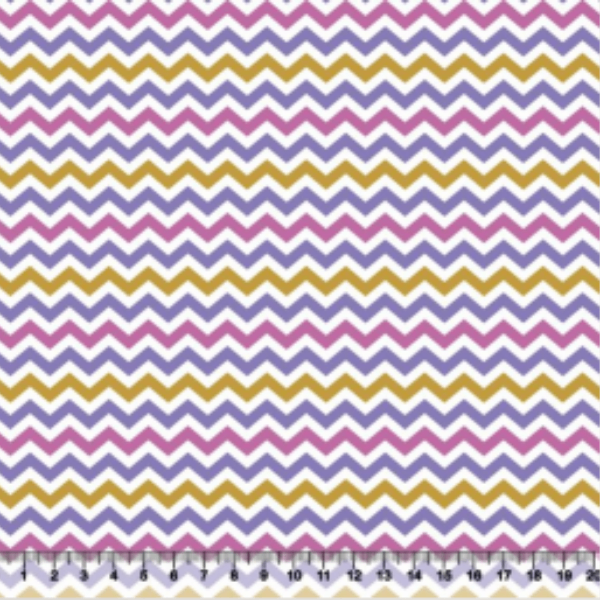 Tecido Tricoline Estampado Chevron Zigue Zague Roxo 3605SIL/01