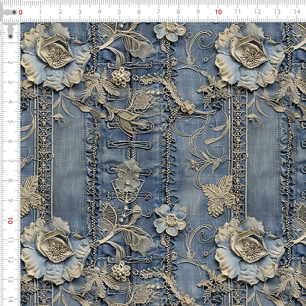 Sarja Impereável Estampada Jeans Vintage Floral 9100e15742