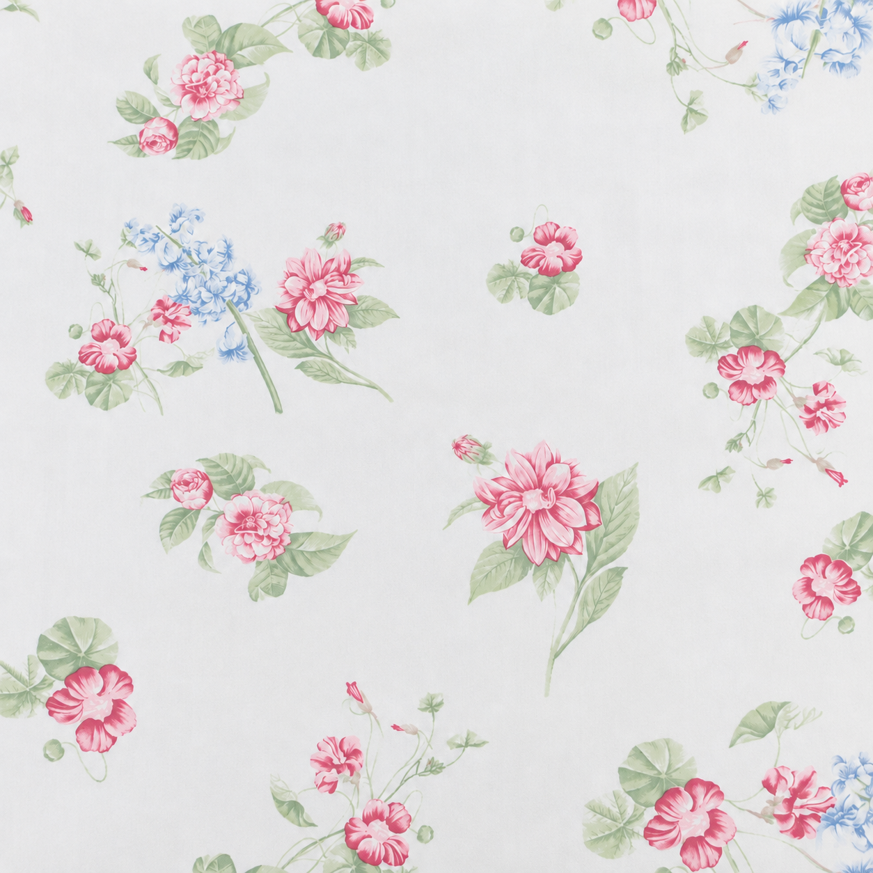 Percal Estampado Floral Rosa e Azul 200 fios (2,5mts de largura) 9008