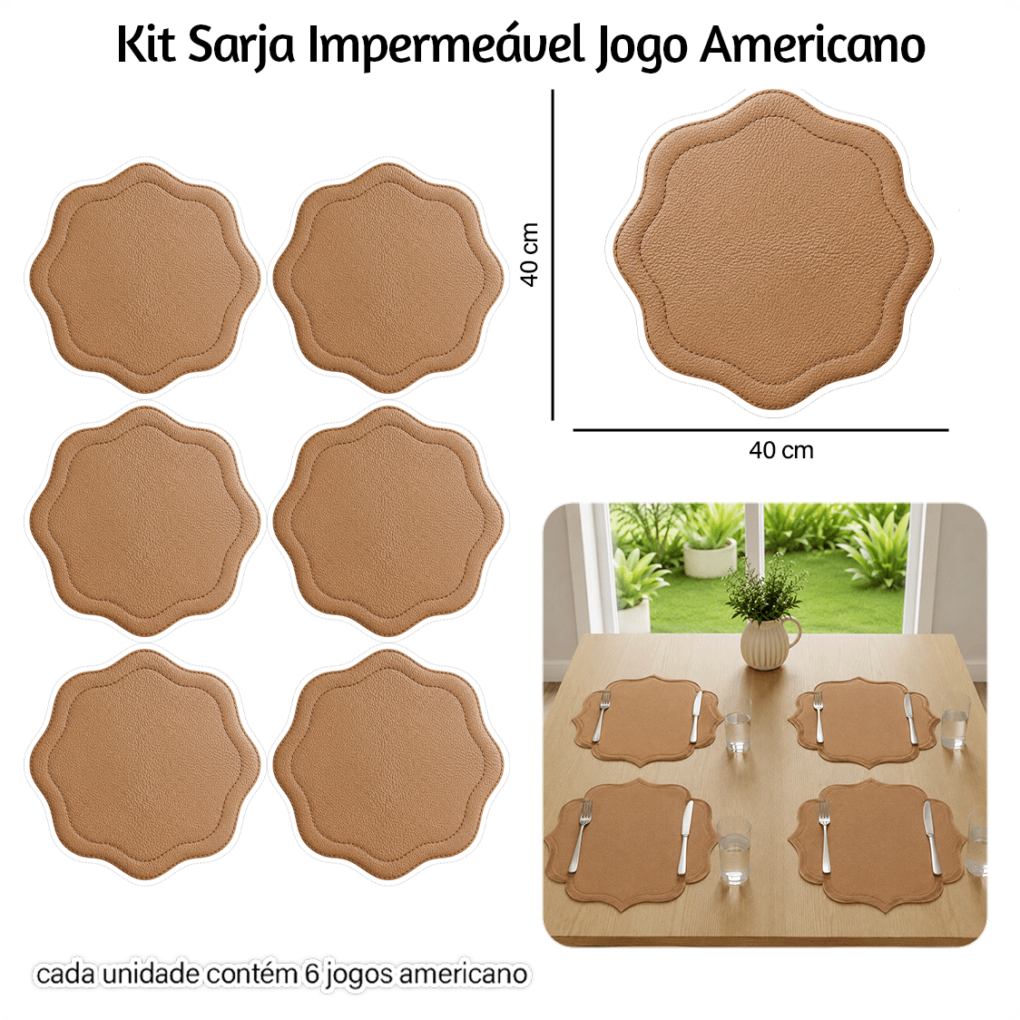 Kit Sarja Estampada Impermeável Jogo Americano Craquelado Nescau 9100E16556