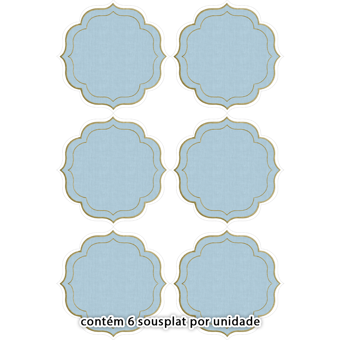 Kit Sarja Estampada Impermeável Sousplat Liso Azul 9100E16572