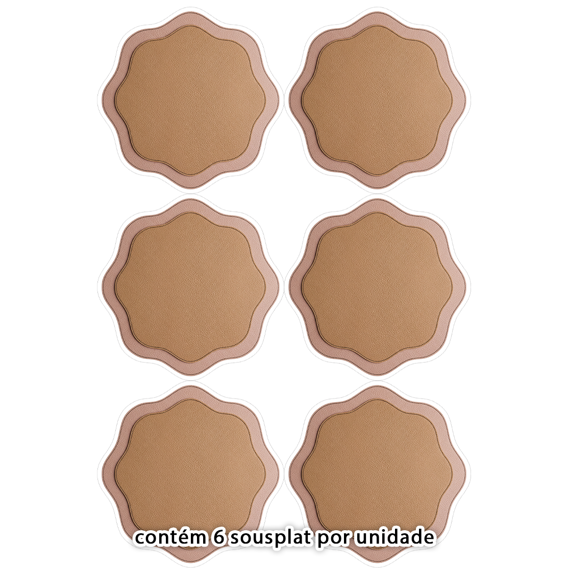 Kit Sarja Estampada Impermeável Sousplat Ondulado Craquelado 9100E16554