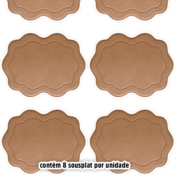 Kit Sarja Estampada Impermeável Sousplat Ondulado Craquelado 9100E16568