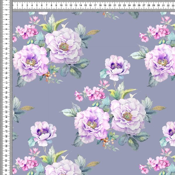 Sarja Estampada Impermeável Flor de Peônia Elegante 9100e5611