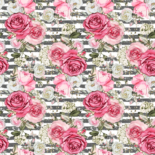 Sarja Estampada Impermeável Roseira Listrada Rosa 9100e4907