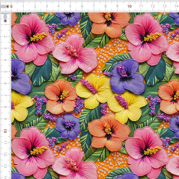 Sarja Impermeavel Estampada 3D Flores de Verão 9100E15084