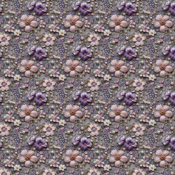 Sarja Impermeável Estampada Efeito 3D Poema Floral Bordado 9100e15244