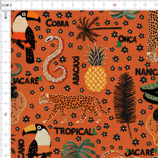 Sarja Impermeável Estampada Efeito 3D Tropical Brasil 9100e15249