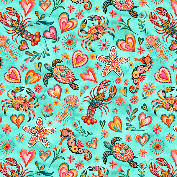 Sarja Impermeável Estampada Elementos Marinhos 9100E15944