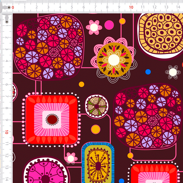 Sarja Impermeável Estampada Geométrico Retrô Abstrato 9100e9388