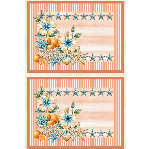 Sarja Impermeável Estampada Jogo Americano Conchas Artesanato 9100E15947