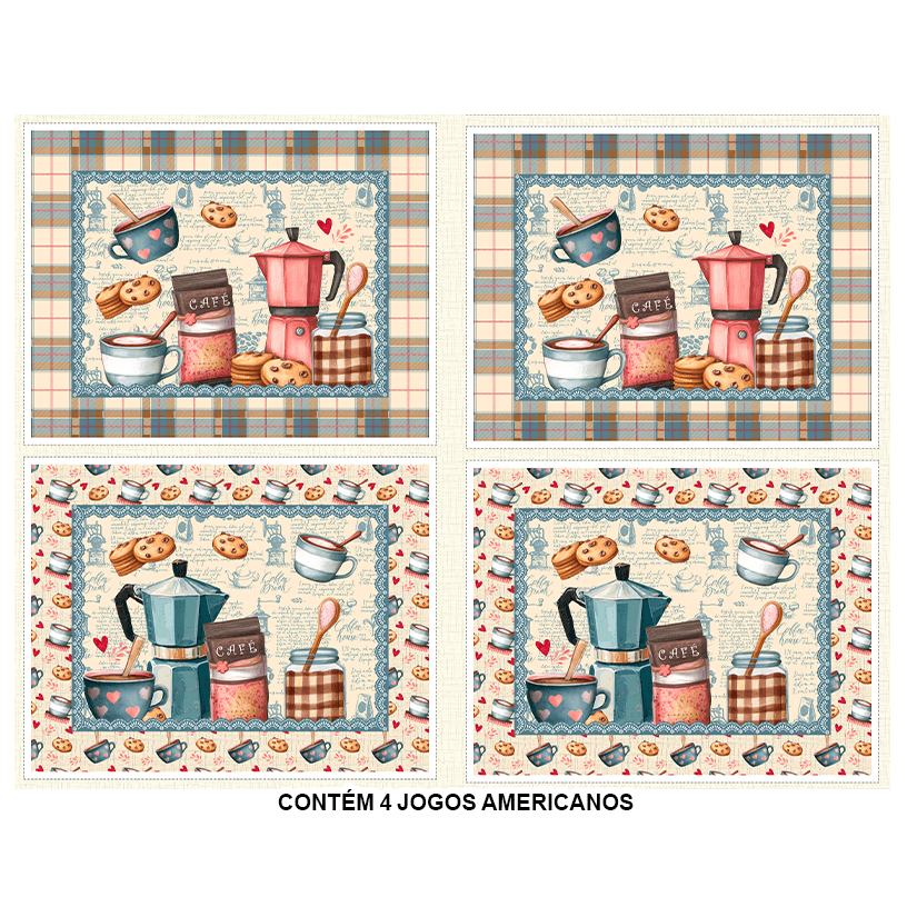 Sarja Impermeável Estampada Jogo Americano Quitandas e Quitutes  9100e16124