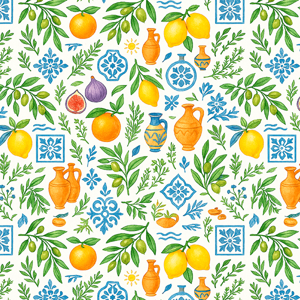 Sarja Impermeável Estampada Limão Laranja Floral 9100E16146