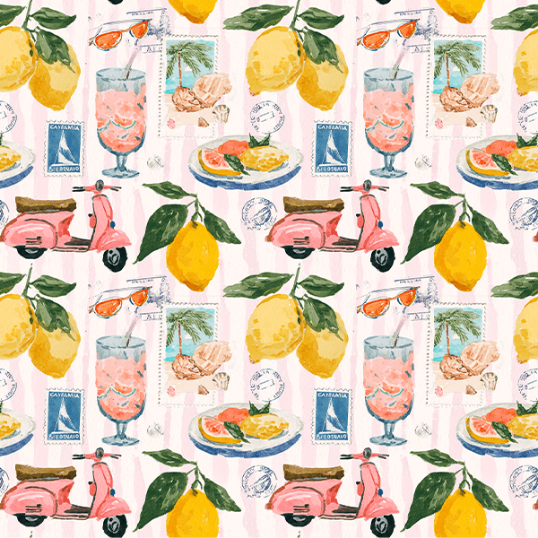 Sarja Impermeável Estampada Limão Mediterrâneo Dolce Vita 9100E16141