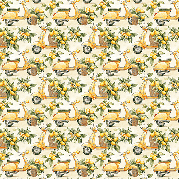 Sarja Impermeável Estampada Vespa Limão Toscana Aquarela 9100E16152