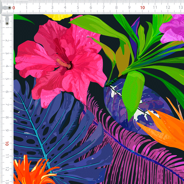 Sarja Impermeável Flores Tropicais | Avimor Tecidos