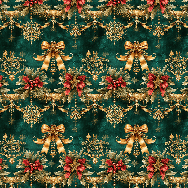 Tecido Sarja Impermeável Estampada Elegância de Natal 9101E14940