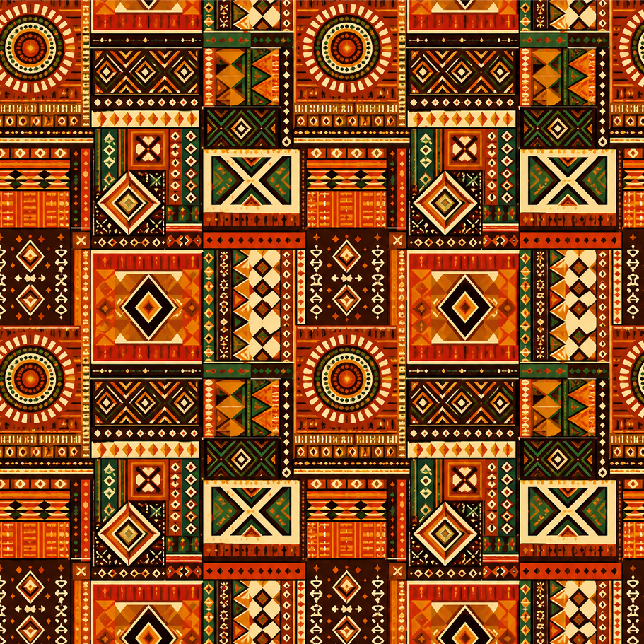Tecido Sarja Impermeável Estampada Étnico Geométrico Terracota 9100e17228