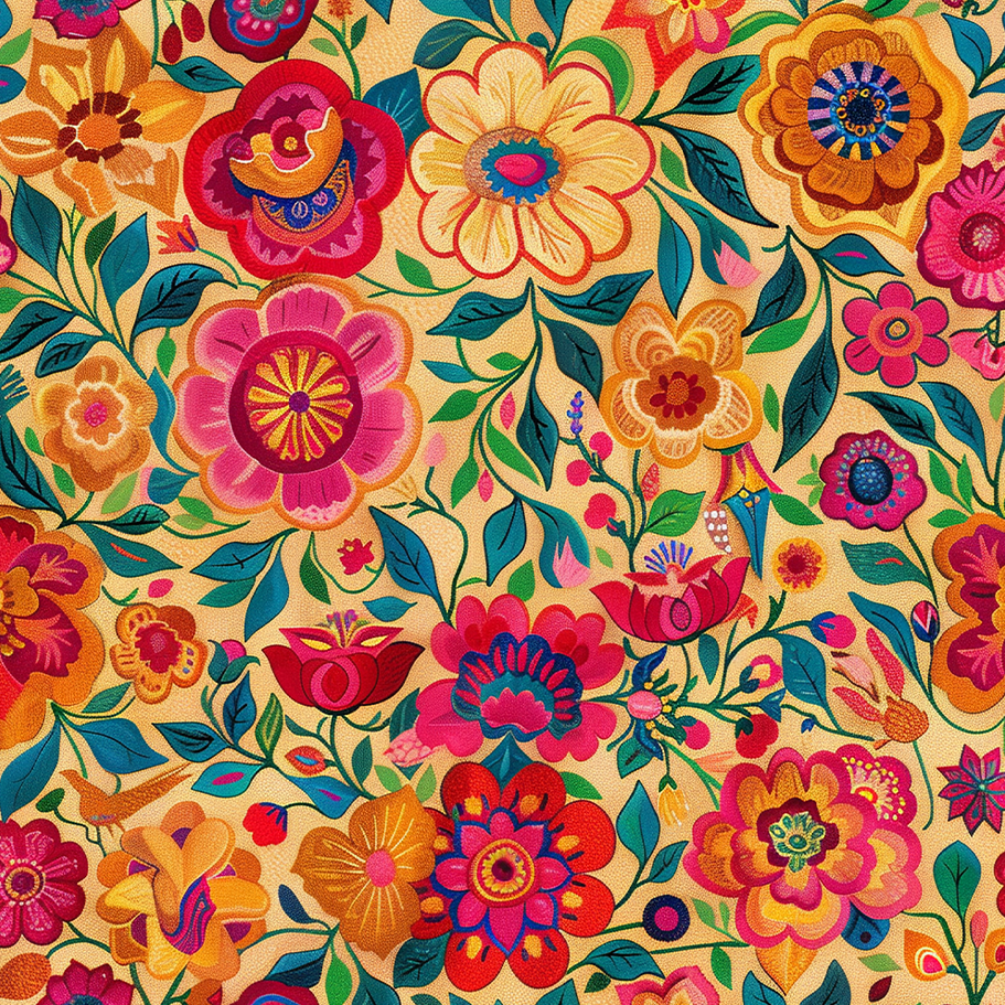 Tecido Sarja Impermeável Estampada Floral Boho Colorido 9100e17109