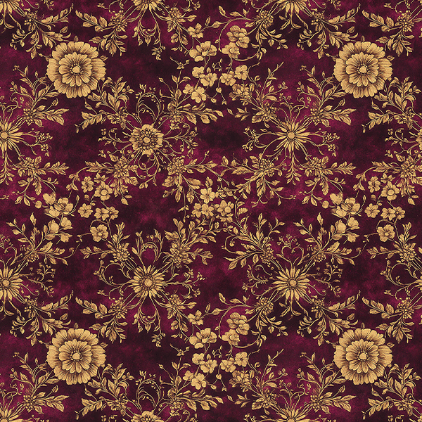 Tecido Sarja Impermeável Estampada Floral Dourado Clássico 9101E14942