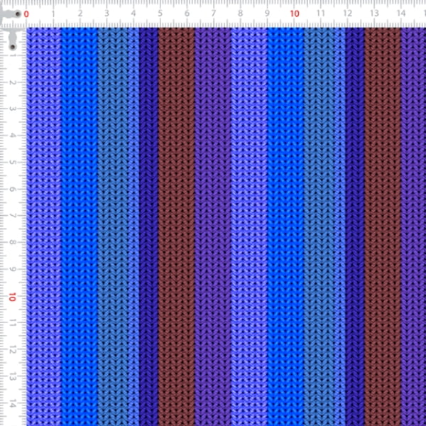 Retalho Sarja Impermeável Listrado Tricô Colorido Azul e Marrom (0,50 x 1,50 mts) RET9100e4621