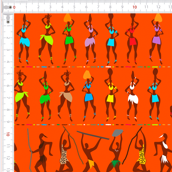 Retalho Tecido Tricoline Digital Africanos Multicoloridos (0,50x1,50 mts) RET9100e7171