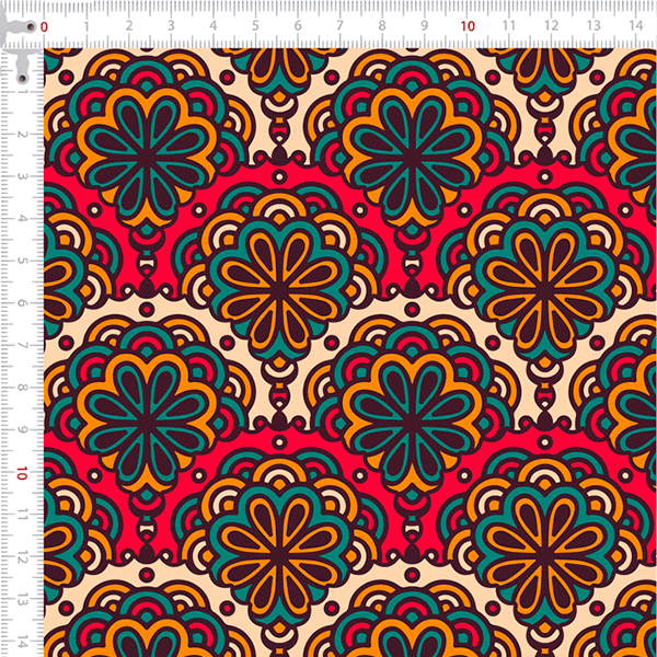 Retalho Tecido Tricoline Digital Mandalas Místicas (0,50 x 1,50) RET9100e7860