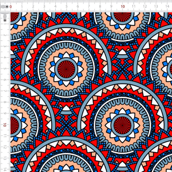 Tecido Tricoline Digital Mandalas Giratórias 9100e7783