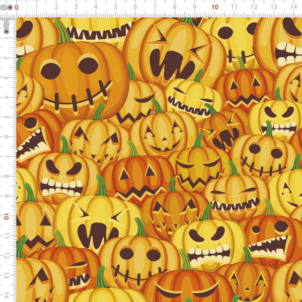 Tecido Tricoline Digital Abóboras de Halloween 9100e6885