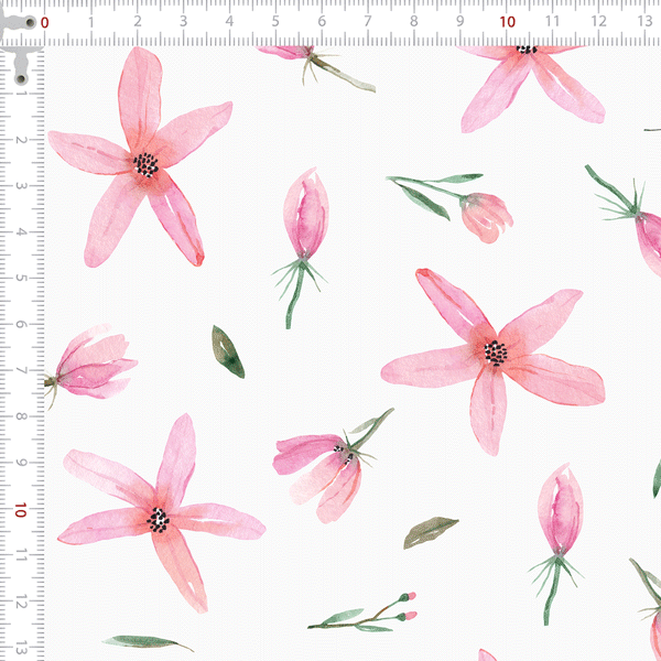 Tecido Tricoline Digital Aquarela Floral Criativo 9100e6910