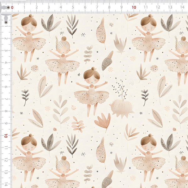 Tecido Tricoline Digital Bailarinas Vintage 9100e15752