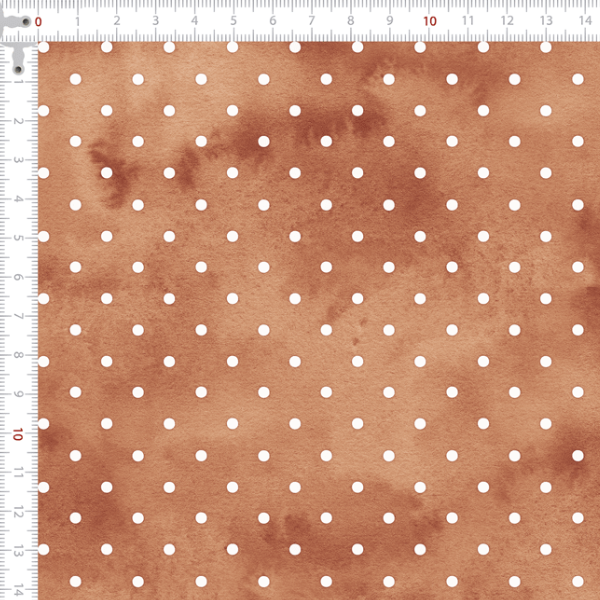 Tecido Tricoline Digital Bolinha Poá Fundo Aquarelado Marrom Claro 9100E15093