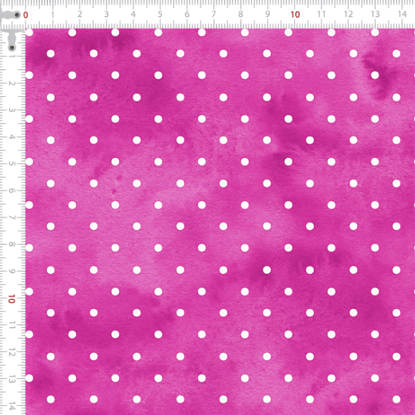 Tecido Tricoline Digital Bolinha Poá Fundo Rosa 9100E15122