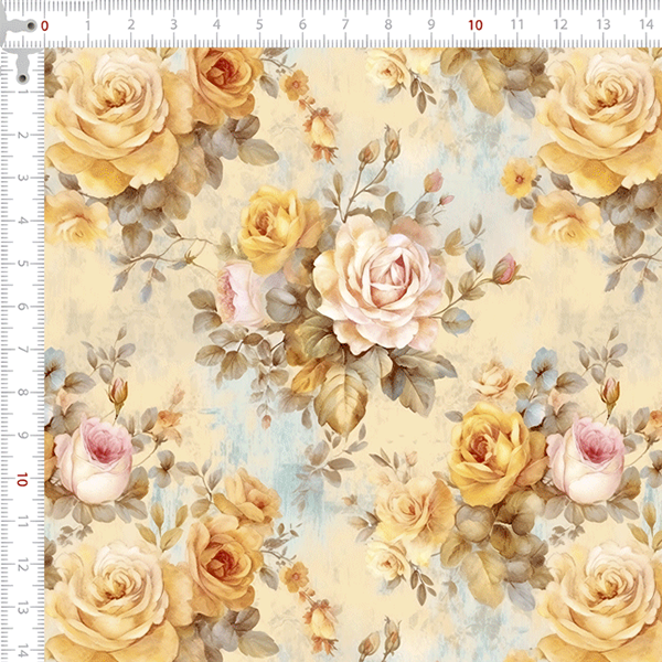 Tecido Tricoline Digital Botões Flores Clássicas 9100e15749