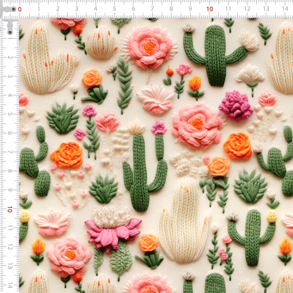 Tecido Tricoline Digital Estampado 3D Flores no Deserto 9100E11567