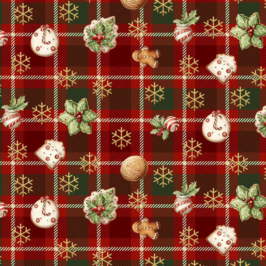 Tecido Tricoline Digital Estampado Guloseimas de Natal A5413